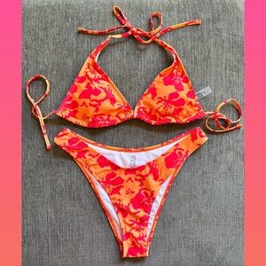 Bikini Set “Size L” - High waisted - Floral Print